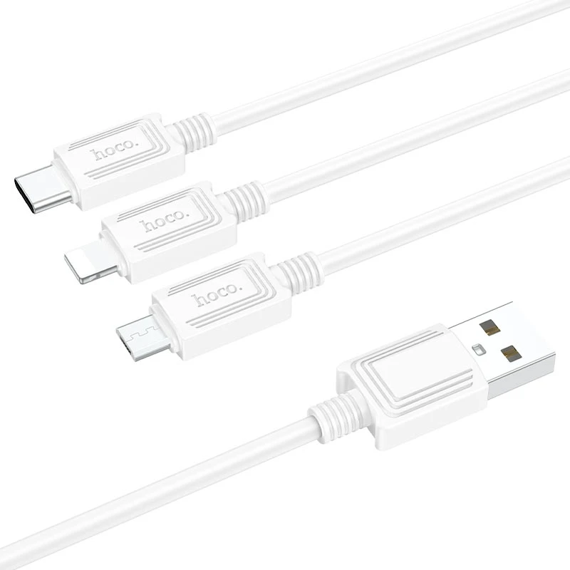 Cable Charger 3in1 hoco X74 (Micro+iPhone+Type-C)