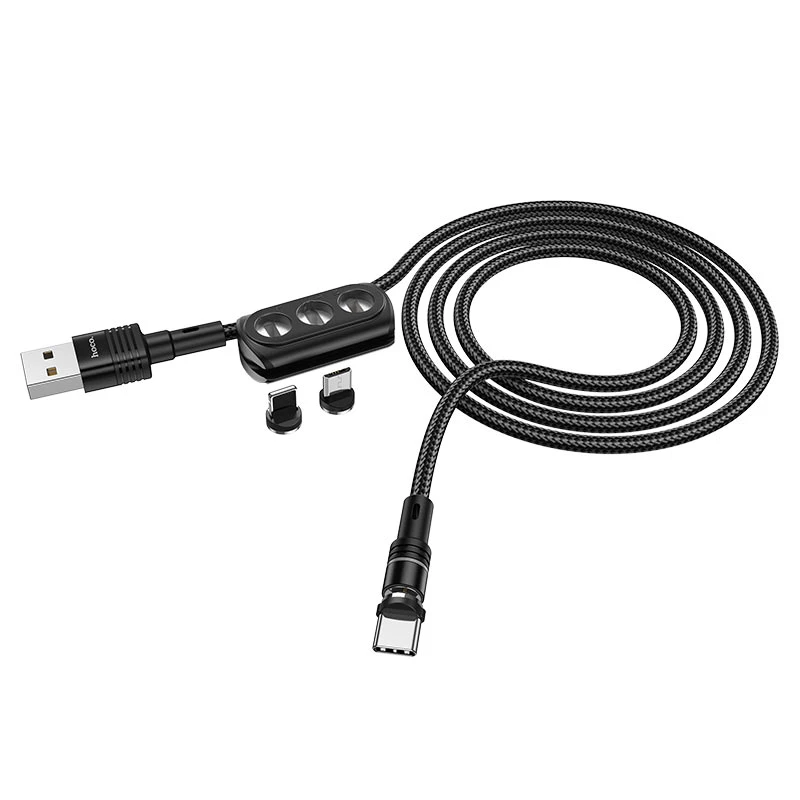 Cable Charger 3in1 Magnetic hoco U98 (iPhone/Micro/Type-C)