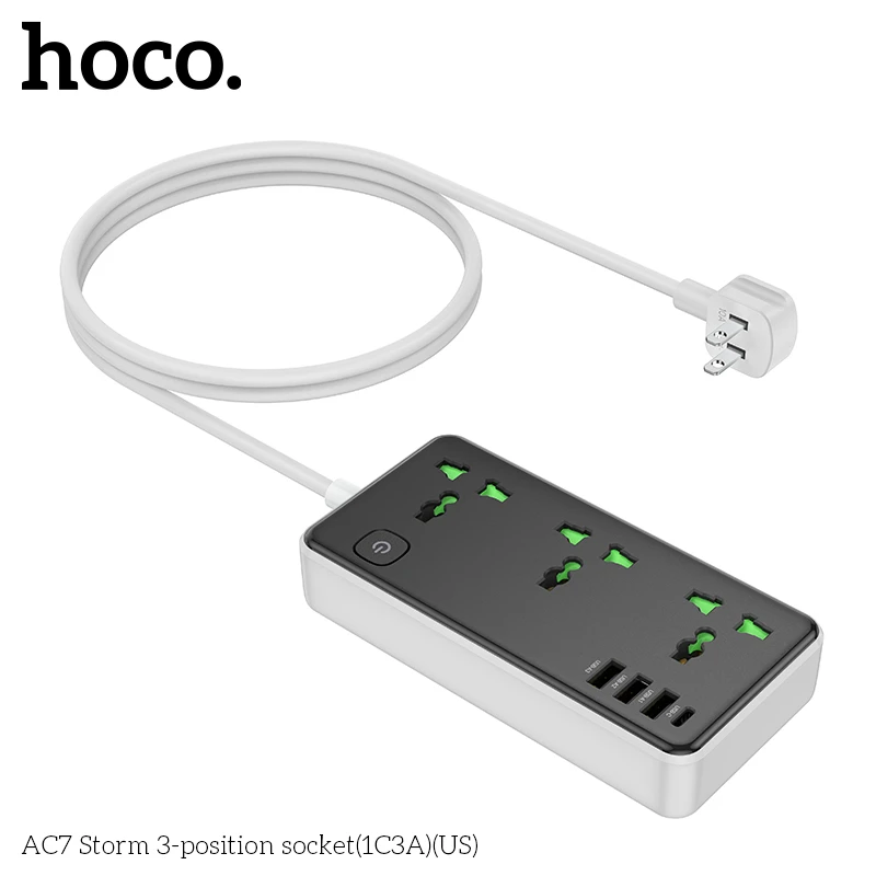 Power Strip hoco AC7 3 Socket 1C3A