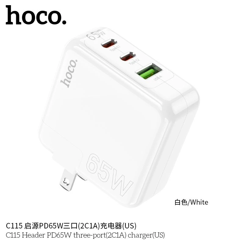 Power Charger Hoco C115 65W (PD/PPS/QC/FCP/AFC)