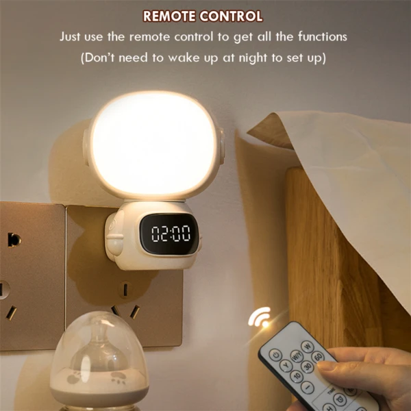 Night Lamp LED with Clock+Remote