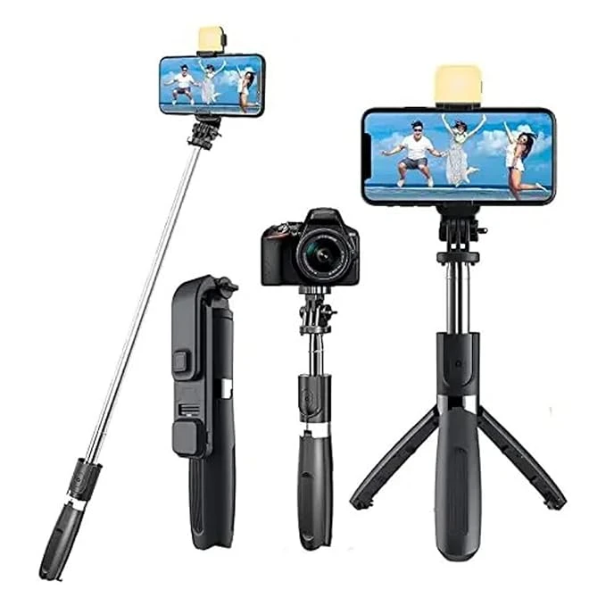 Selfie Stick Tripod + Remote + LED R1S