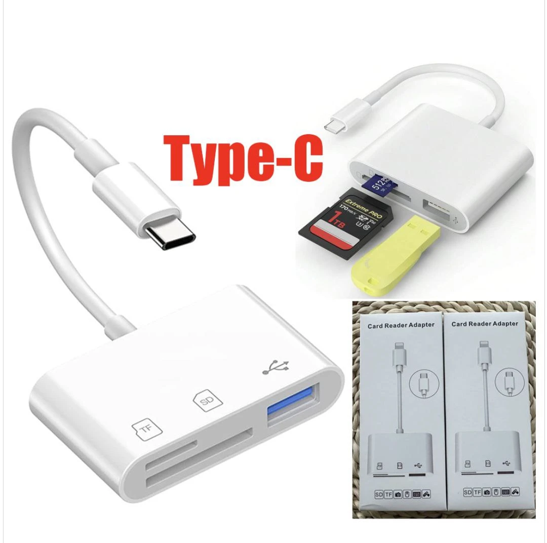 Card Reader OTG Type-C to USB+TF+SD Reader