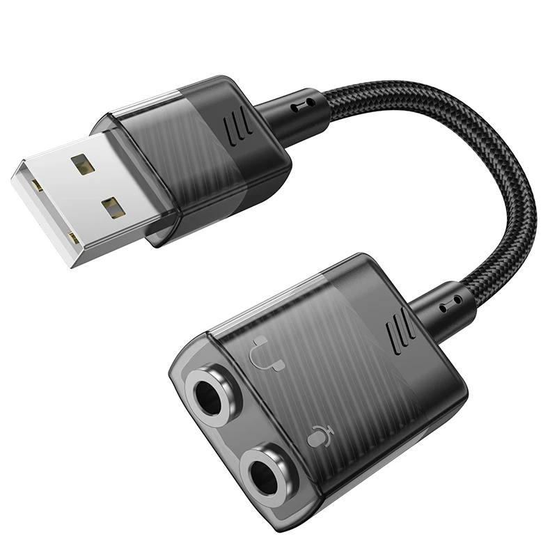 Converter USB to AUX 3.5mm Female 2in1 hoco LS37