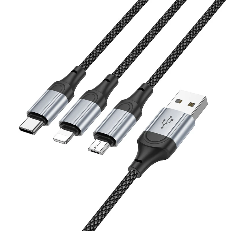 Cable Charger 3in1 hoco X102 (Micro+iPhone+Type-C)