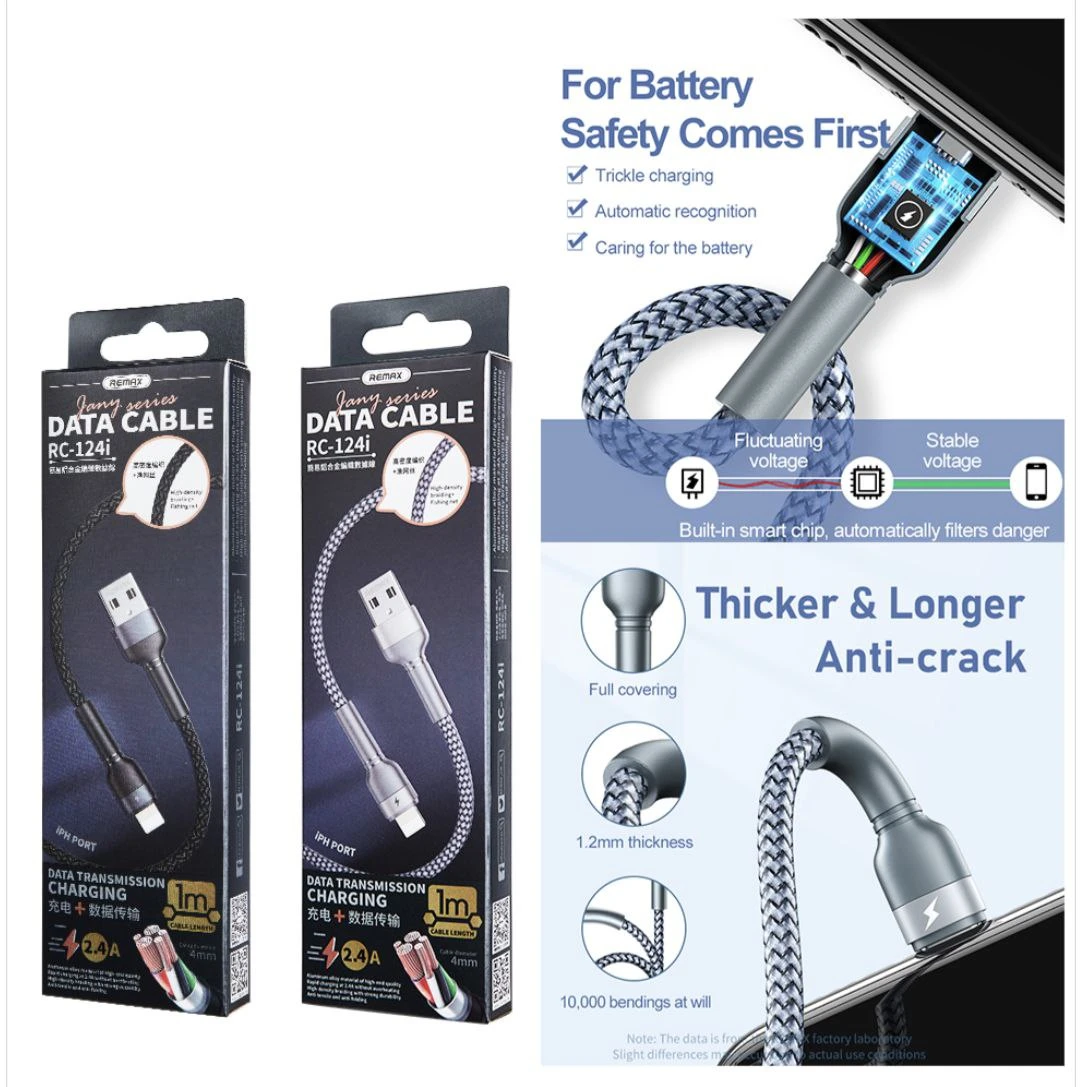Cable Charger REMAX RC-124 2.4A iPhone