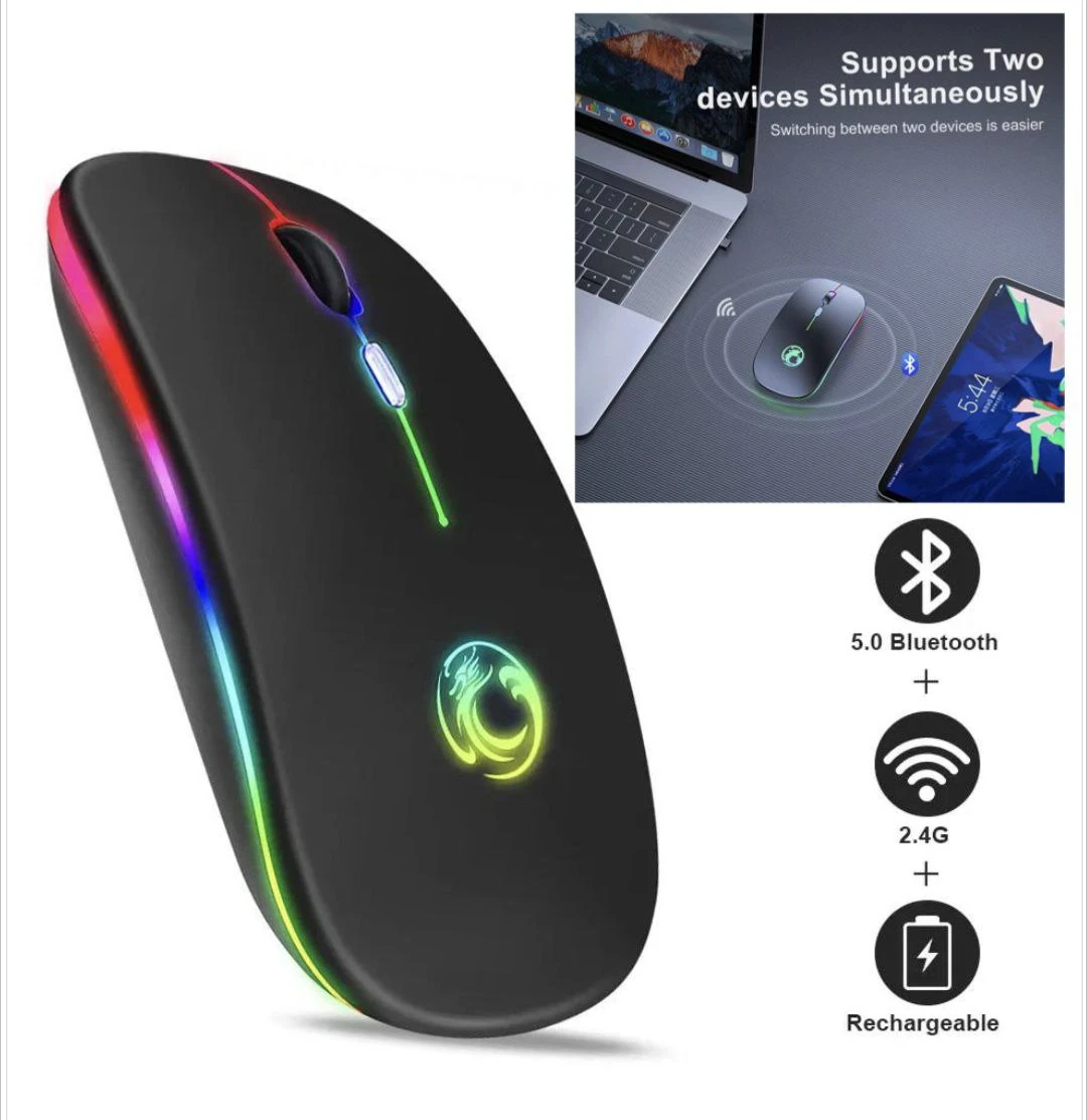 Mouse Wireless + Bluetooth Rechargeable BM110
