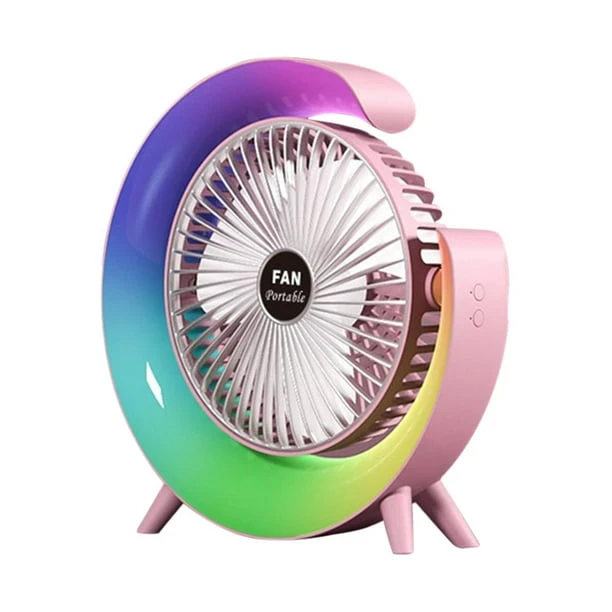 Fan Desk Rechargeable LED Colorful Cool Wind