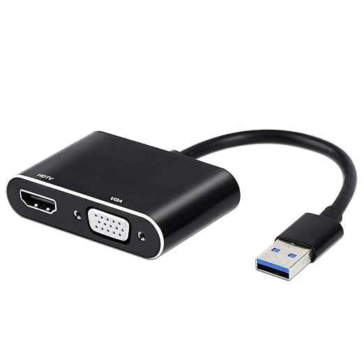 USB 3.0 Convert to HDMI & VGA White