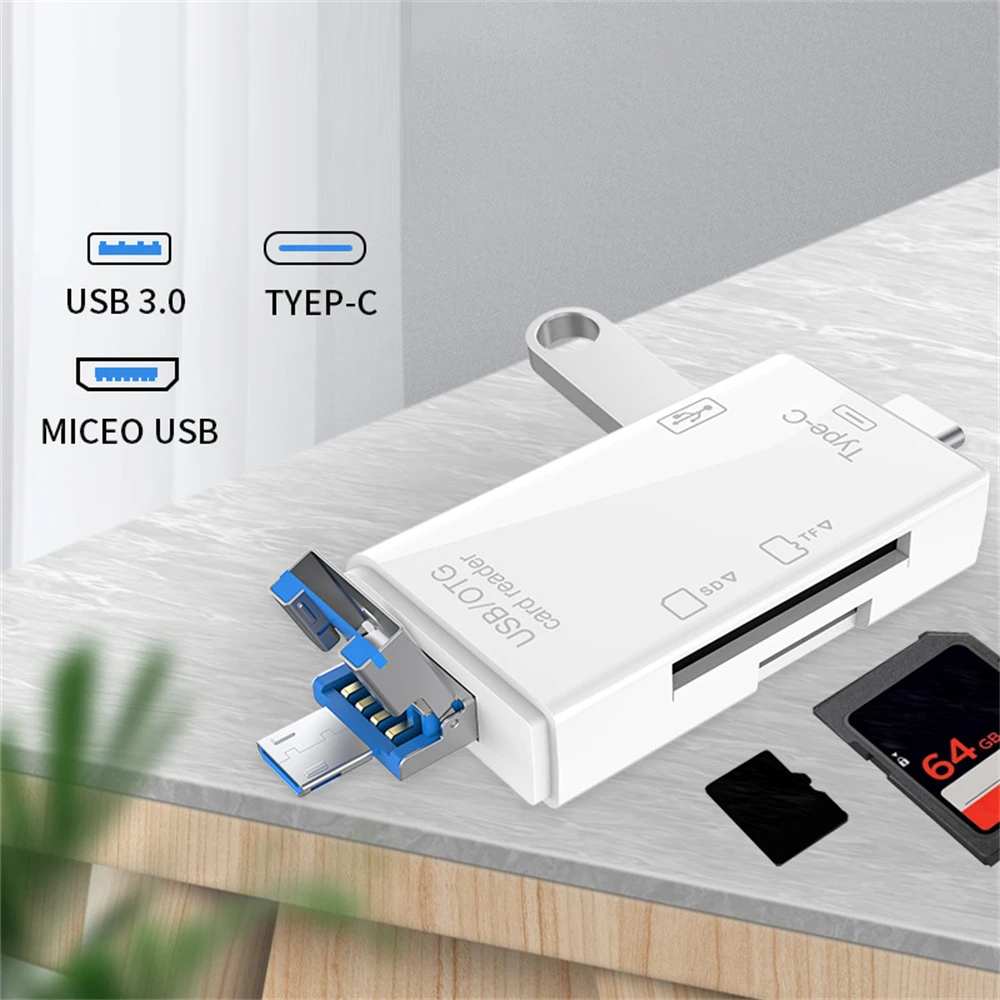 6in1 Card Reader with USB OTG Adapter