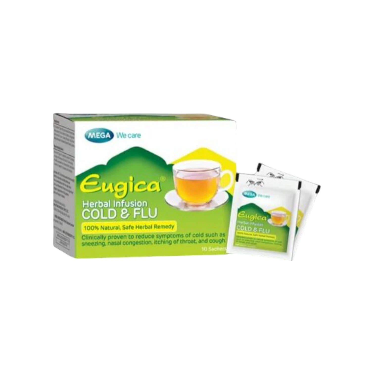 Mega Eugica Herbal Infustion Cold & Flu 10បាវ/ប្រអប់ (CP)
