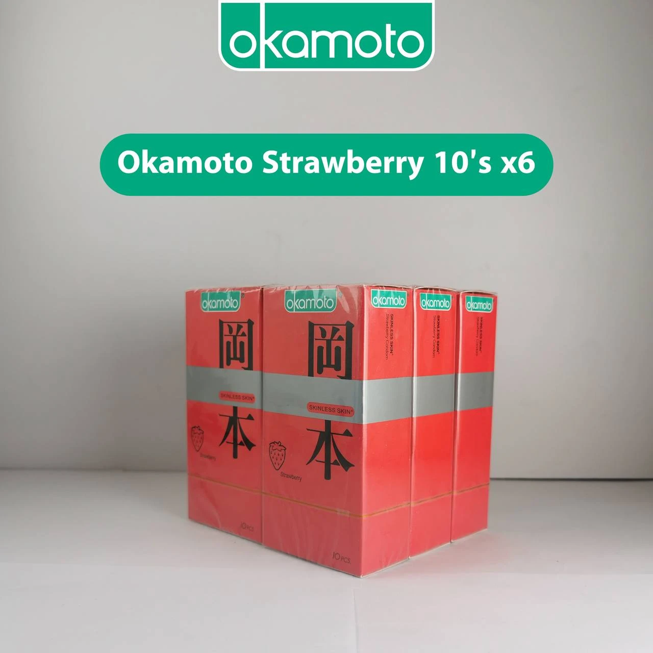 ស្រោមអនាម័យអូកាម៉ូតុ Strawberry 10’s