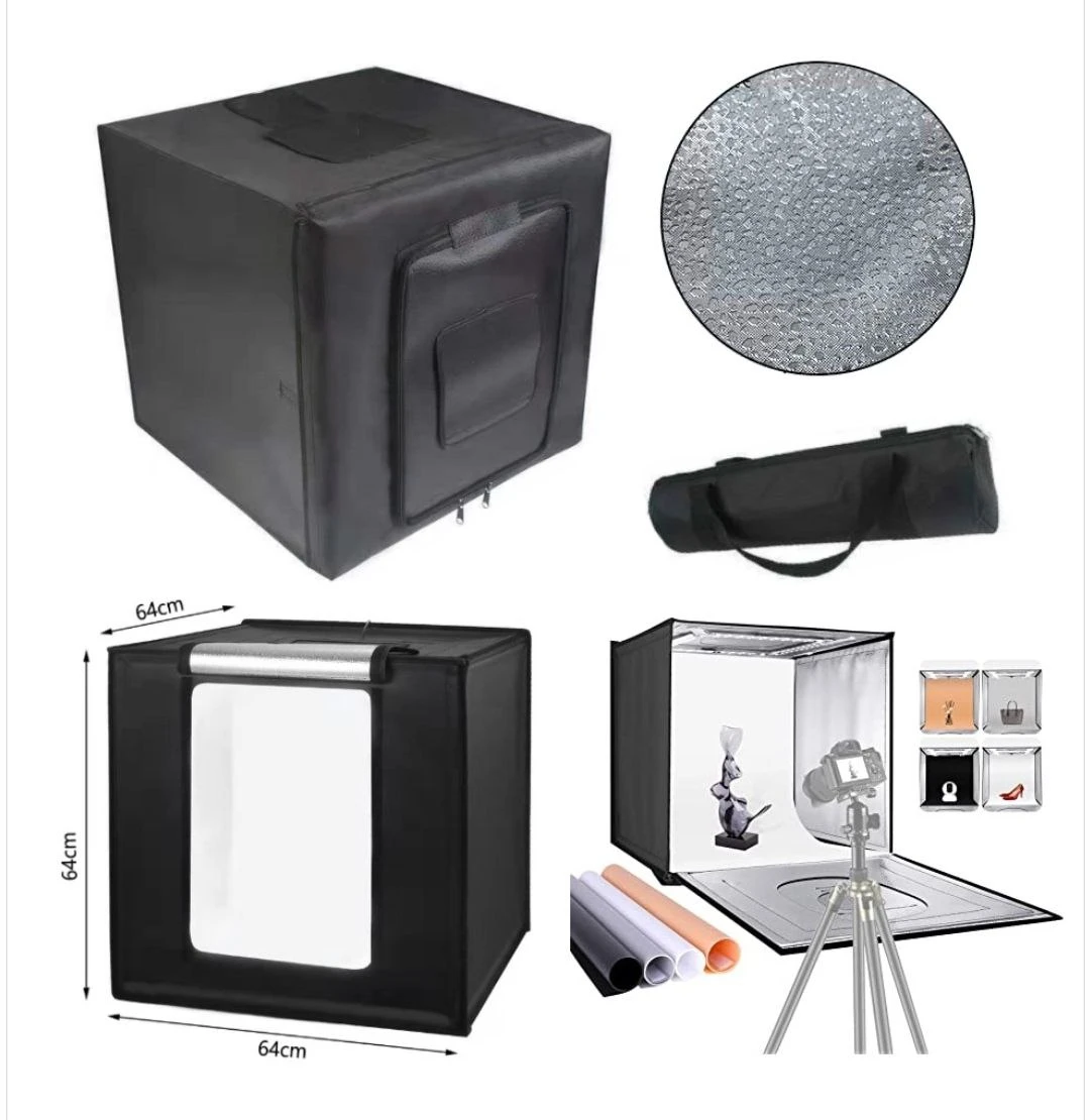 Mini Studio Light Box 64x64x64cm with 3​ Back Mat