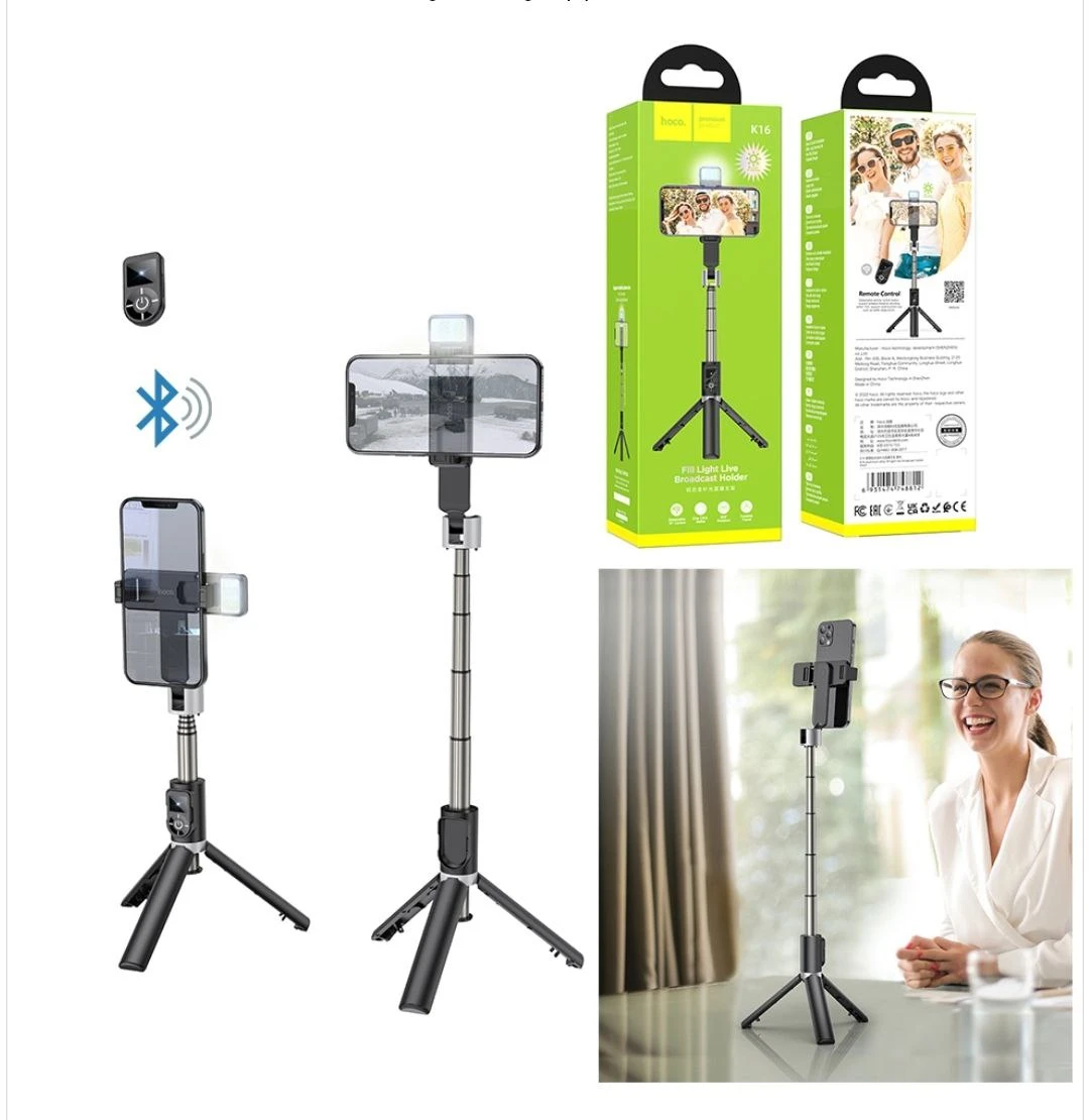 Selfie Stick Tripod Bluetooth Remote Hoco K16 Aluminum Alloy