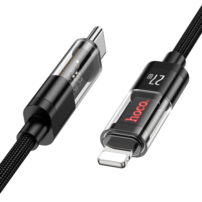 Cable Charger PD hoco U116 Transparent iPhone 1.2m