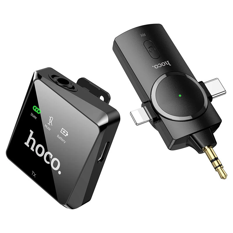 Microphone LIVE Wireless hoco S31 Stream (3in1 3.5+Type-C+Lightning)