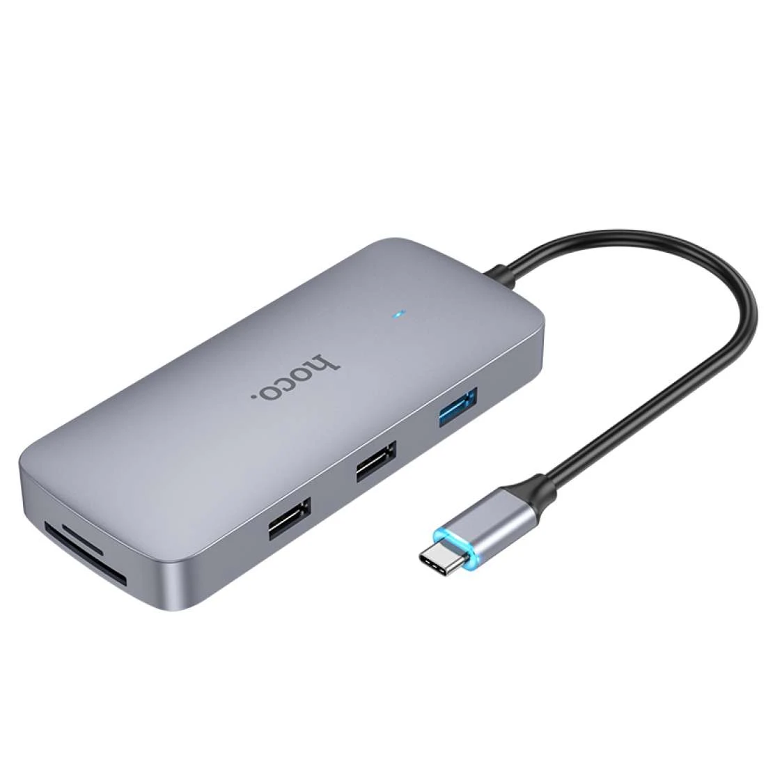 Converter Type-C to HDMI+VGA+PD+SD+TF+RJ45+AUX hoco HB33 HUB 10in1