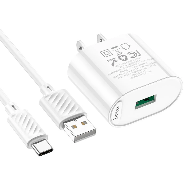 Power Charger Hoco C109 18W (QC/FCP/AFC) Set Type-C