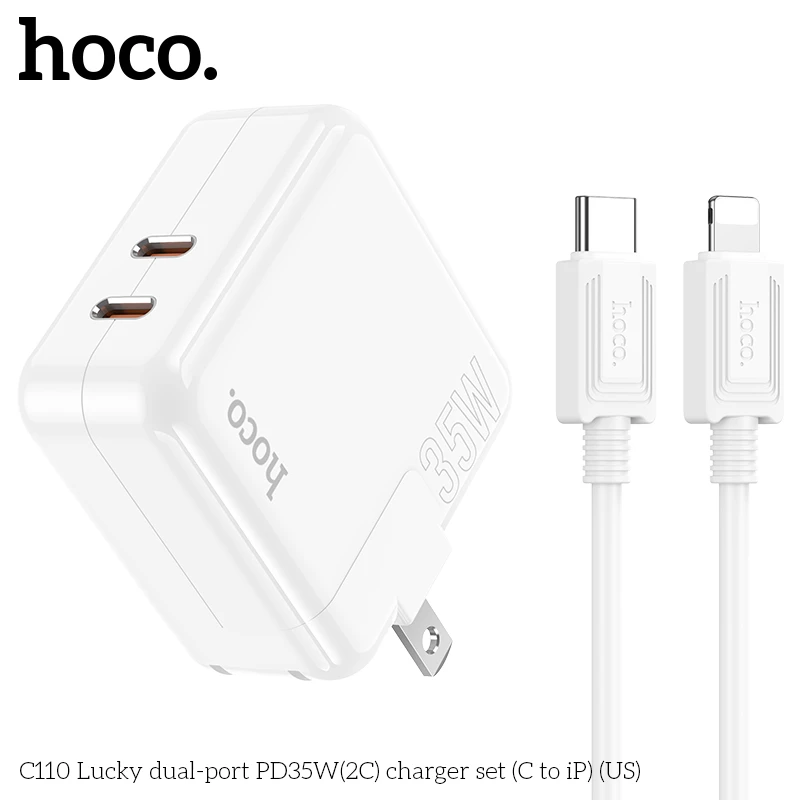 Power Charger hoco C110 2 Ports PD35W Type-C to iPhone