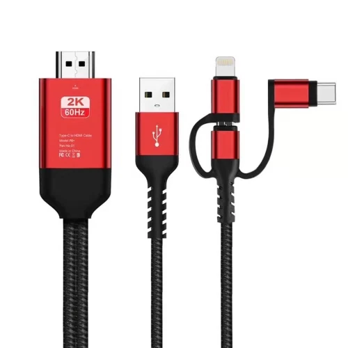 2K 60Hz HDTV Cable HDMI to (Type-C Micro iOS)