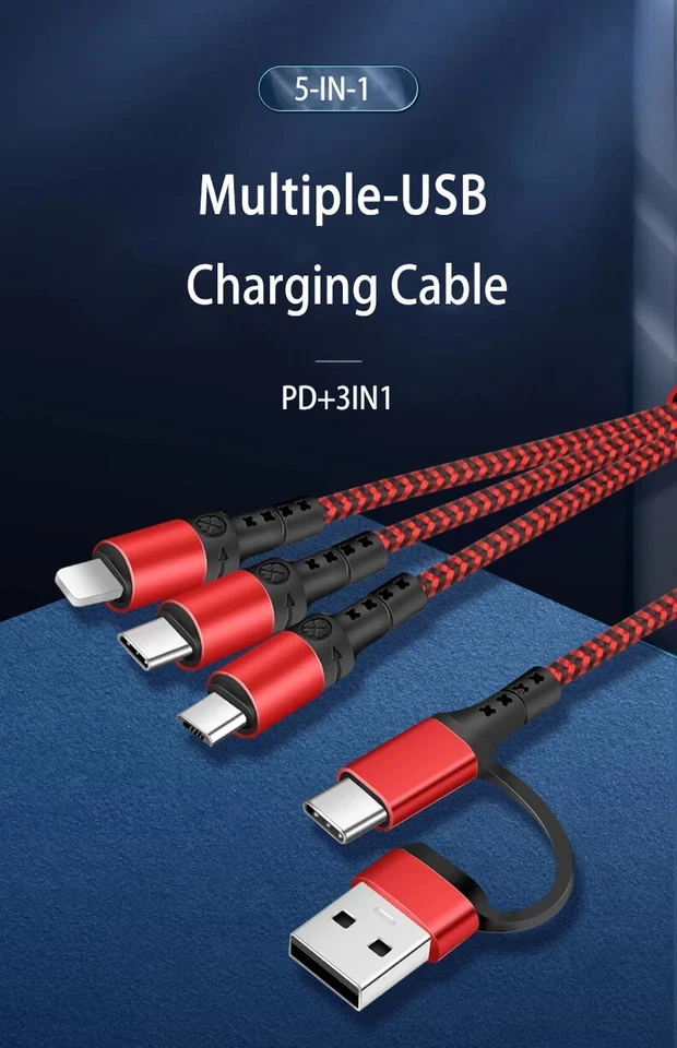 6in1 Fast Charging Cable Nylon